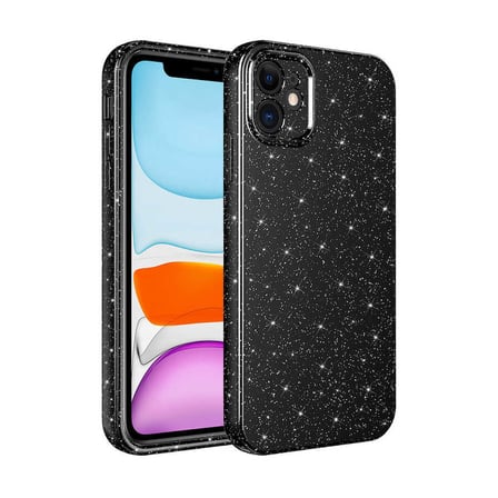 iPhone 11 Uyumlu Kamera Korumalı Simli Lüks Zore Koton Kılıf-Siyah