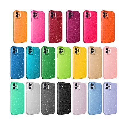iPhone 11 Uyumlu Kamera Korumalı Simli Lüks Zore Koton Kılıf-Siyah