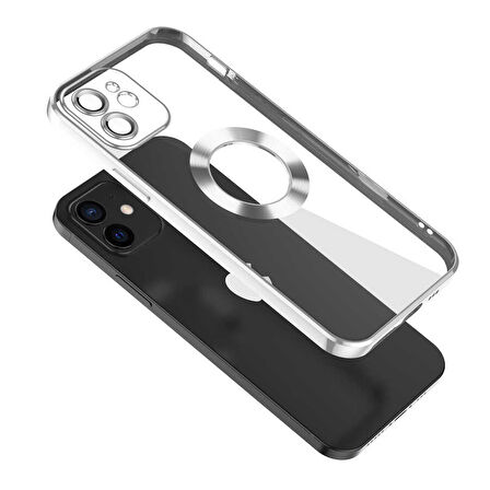 iPhone 11 Uyumlu Kamera Korumalı Logo Gösteren Zore Omega Kılıf-Siyah