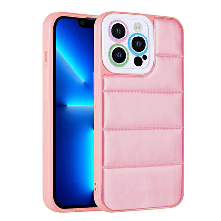 iPhone 12 Pro Uyumlu Kamera Korumalı AirBagli Renkli Zore Seksek Kılıf-Pembe