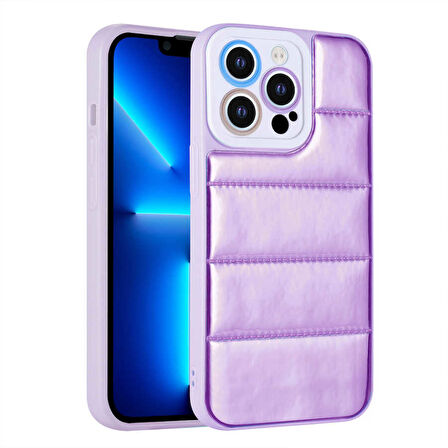 iPhone 12 Pro Max Uyumlu Kamera Korumalı AirBagli Renkli Zore Seksek Kılıf-Mor