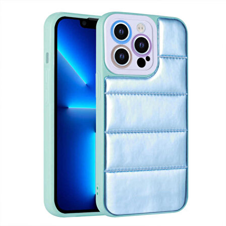 iPhone 13 Pro Uyumlu Kamera Korumalı Airbagli Renkli Zore Seksek Kapak-Mavi