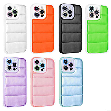 iPhone 13 Pro Uyumlu Kamera Korumalı Airbagli Renkli Zore Seksek Kapak-Gümüş