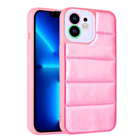 iPhone 11 Uyumlu Kamera Korumalı AirBagli Renkli Zore Seksek Kılıf-Pembe