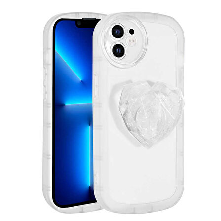 iPhone 12 Uyumlu Kamera Korumalı Pop Soketli Renkli Zore Ofro Kılıf-Beyaz