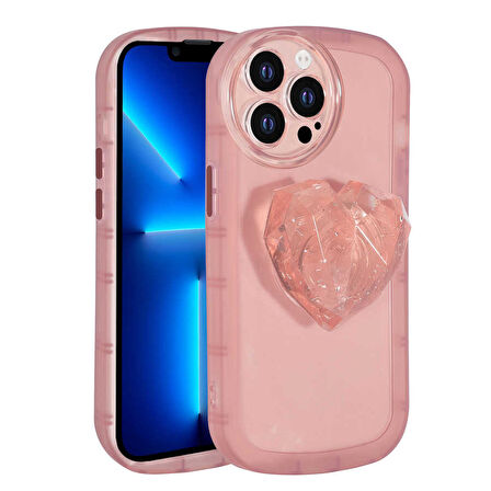 iPhone 13 Pro Uyumlu Kamera Korumalı Pop Soketli Renkli Zore Ofro Kılıf-Pembe