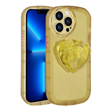iPhone 13 Pro Max Uyumlu Kamera Korumalı Pop Soketli Renkli Zore Ofro Kapak-Sarı