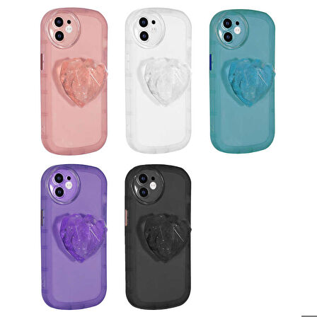 iPhone 11 Uyumlu Kamera Korumalı Pop Soketli Renkli Zore Ofro Kapak-Siyah