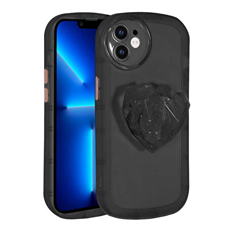 iPhone 11 Uyumlu Kamera Korumalı Pop Soketli Renkli Zore Ofro Kılıf-Siyah