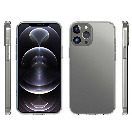 iPhone 14 Pro Max Uyumlu Zore Süper Silikon Kılıf-Renksiz