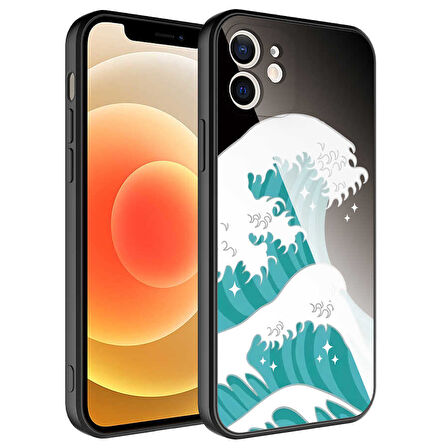 iPhone 12 Uyumlu Kamera Korumalı Desenli Sert Silikon Zore Epoksi Kılıf-NO9