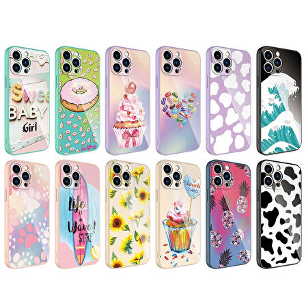 iPhone 12 Pro Uyumlu Kamera Korumalı Desenli Sert Silikon Zore Epoksi Kapak-NO10