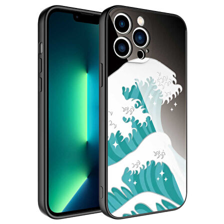 iPhone 13 Pro Uyumlu Kamera Korumalı Desenli Sert Silikon Zore Epoksi Kılıf-NO9