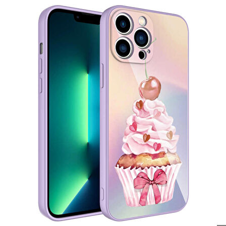 iPhone 13 Pro Uyumlu Kamera Korumalı Desenli Sert Silikon Zore Epoksi Kapak-NO11