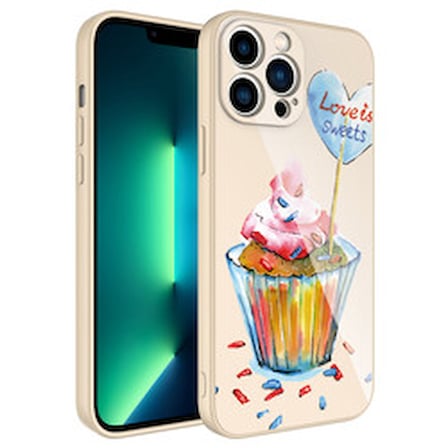 Lexroo iPhone 13 Pro Max Kamera Korumalı Desenli Sert Silikon Epoksi Kılıf
