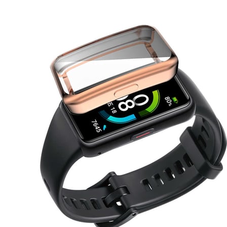 Huawei Band 7 MKST Watch Gard 09 Koruyucu Silikon - Rose Gold