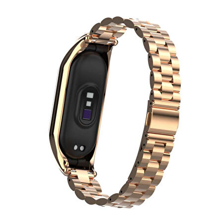 Xiaomi Mi Band 7 Uyumlu KRD-04 Metal Zore Kordon-Gold