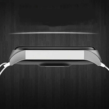 Xiaomi Mi Band 7 Uyumlu KRD-01 Metal Zore Kordon-Gümüş