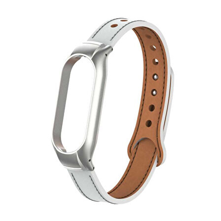 Xiaomi Mi Band 7 Uyumlu KRD-68 Deri Zore Kordon-Kırmızı