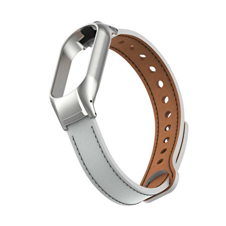 Xiaomi Mi Band 7 Uyumlu KRD-68 Deri Zore Kordon-Siyah
