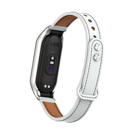 Xiaomi Mi Band 7 Uyumlu KRD-68 Deri Zore Kordon-Siyah