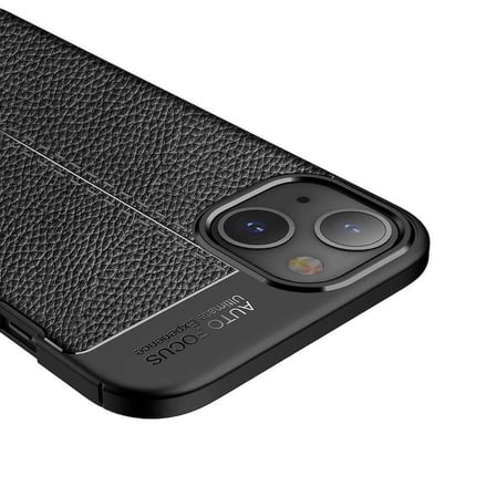 iPhone 14 Plus Kılıf Deri Görünümlü Silikon Kamera Korumalı Üstün Koruma BUTAM