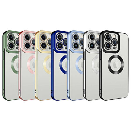 iPhone 12 Pro Uyumlu Kamera Korumalı Logo Gösteren Zore Omega Kılıf-Mavi Açık
