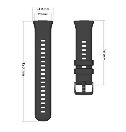 Huawei Watch Fit 2 KRD-43 Uyumlu Zore Kordon-Siyah