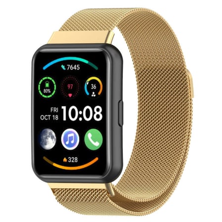 Huawei Watch Fit 2 Uyumlu KRD-01 Metal NRTK Kordon-Gold