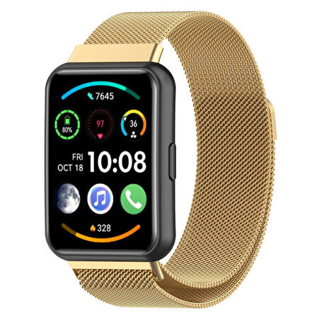 Huawei Watch Fit 2 Uyumlu KRD-01 Metal Zore Kordon-Gold
