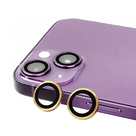 iPhone 14 Plus Uyumlu Zore CL-07 Kamera Koruyucu-Gold
