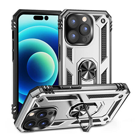 iPhone 14 Pro Max Uyumlu Zore Vega Kapak-Gri