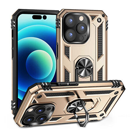 iPhone 14 Pro Uyumlu Zore Vega Kapak-Gold