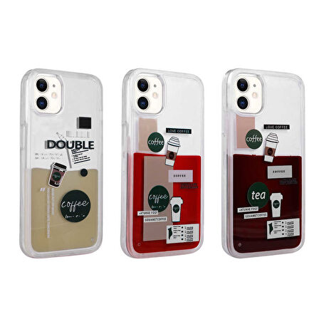 iPhone 11 Uyumlu Desenli Sıvılı Zore Drink Silikon Kılıf-NO3