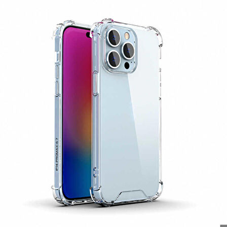 iPhone 14 Pro Max Uyumlu Zore Nitro Anti Shock Silikon-Renksiz