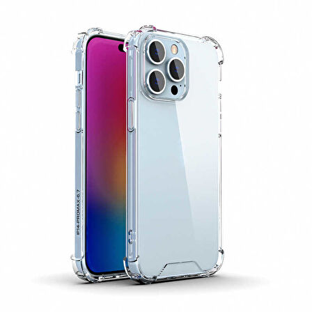 iPhone 14 Pro Max Uyumlu Zore Nitro Anti Shock Silikon-Renksiz