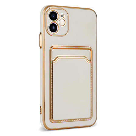 iPhone 12 Uyumlu Zore Bark Kartlıklı Kapak-Rose Gold