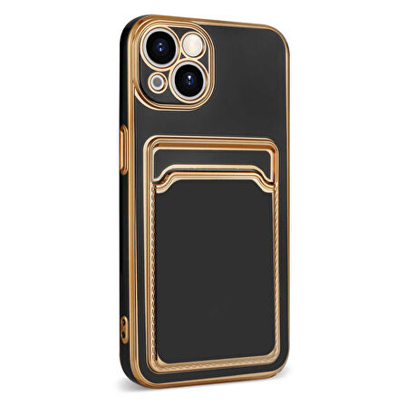 iPhone 13 Uyumlu Zore Bark Kartlıklı Kılıf-Rose Gold