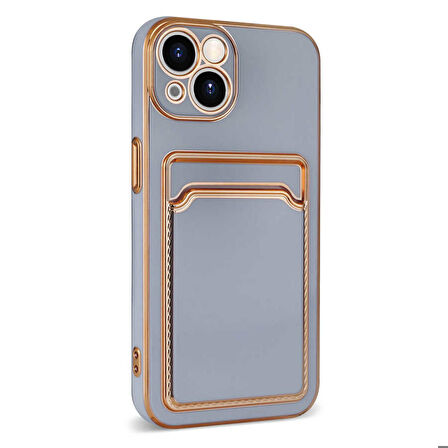 iPhone 13 Uyumlu Zore Bark Kartlıklı Kapak-Rose Gold