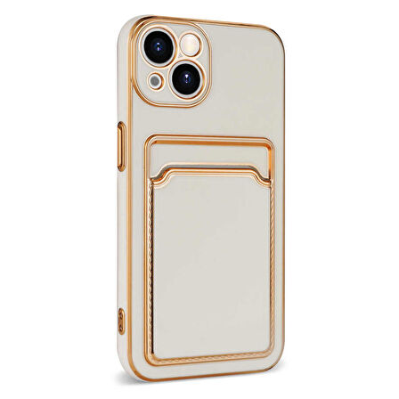 iPhone 13 Uyumlu Zore Bark Kartlıklı Kapak-Rose Gold