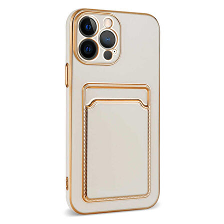 iPhone 13 Pro Max Uyumlu Zore Bark Kartlıklı Kapak-Rose Gold