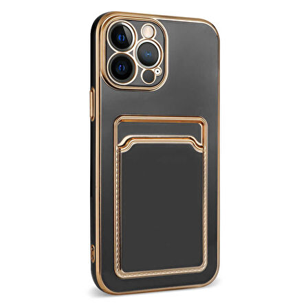 Apple iPhone 13 Pro Max Kılıf Zore Bark Kartlıklı Kapak-Rose Gold