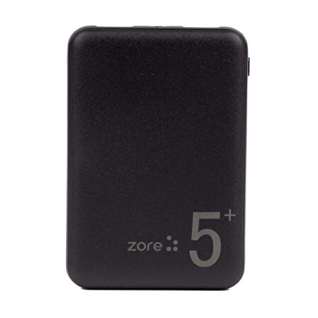 Zore ZR-PW04 Led Işıklı Taşınabilir Powerbank 5000 mAh-Siyah