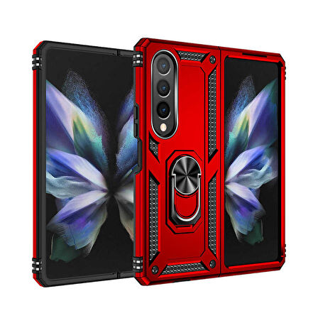 Galaxy Z Fold 4 Uyumlu Zore Vega Kapak-Kırmızı