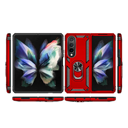 Galaxy Z Fold 4 Uyumlu Zore Vega Kapak-Kırmızı