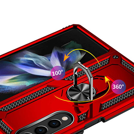 Galaxy Z Fold 4 Uyumlu Zore Vega Kılıf-Kırmızı