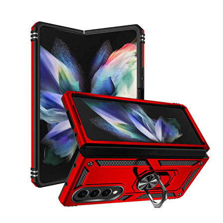 Galaxy Z Fold 4 Uyumlu Zore Vega Kapak-Kırmızı