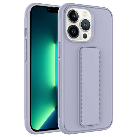 Apple iPhone 14 Pro Kılıf Zore Qstand Kapak-Gri