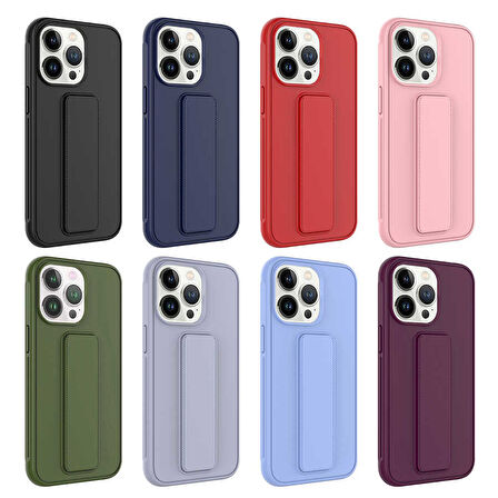 Apple iPhone 14 Pro Kılıf Zore Qstand Kapak-Gri