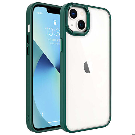 iPhone 14 Uyumlu Zore Krom Kapak-Koyu Yeşil